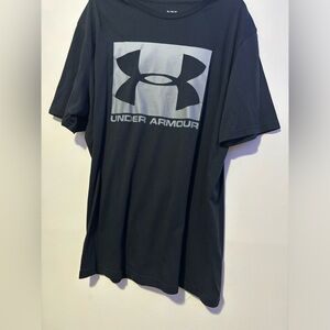 Mens Under Armour UA Heatgear Black Graphic Athletic T Shirt Casual Comfort!